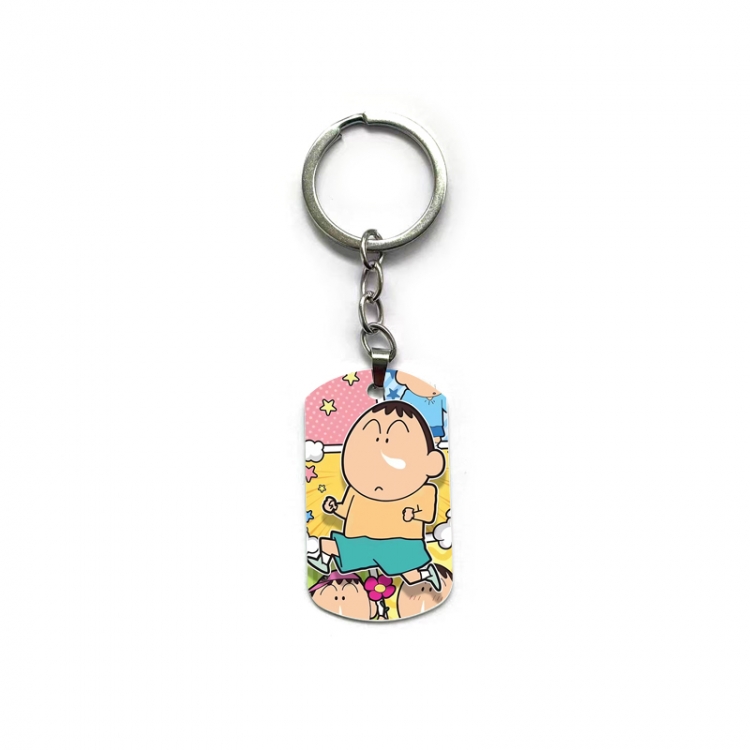 CrayonShin Anime double-sided full-color printed military brand ring keychain price for 5 pcs