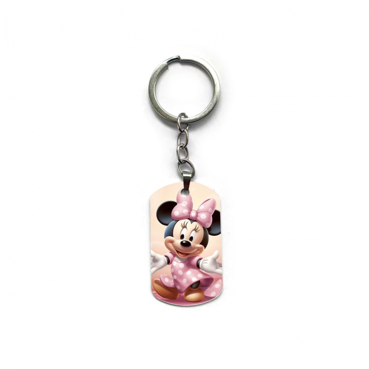 Mickey Anime double-sided full-color printed military brand ring keychain price for 5 pcs