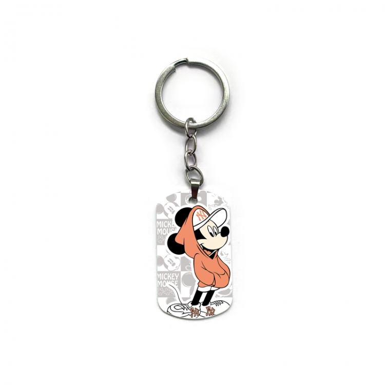 Mickey Anime double-sided full-color printed military brand ring keychain price for 5 pcs