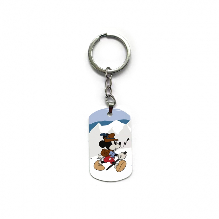 Mickey Anime double-sided full-color printed military brand ring keychain price for 5 pcs