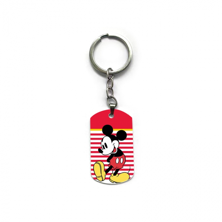 Mickey Anime double-sided full-color printed military brand ring keychain price for 5 pcs