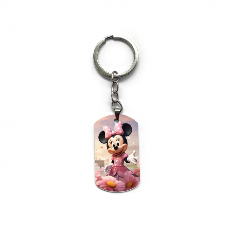 Mickey Anime double-sided full-color printed military brand ring keychain price for 5 pcs