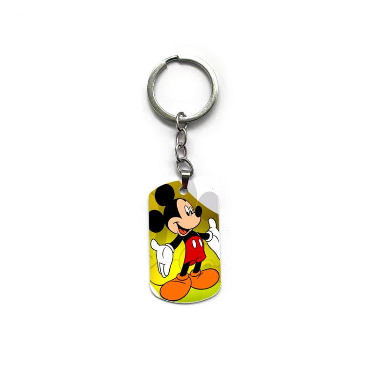 Mickey Anime double-sided full-color printed military brand ring keychain price for 5 pcs