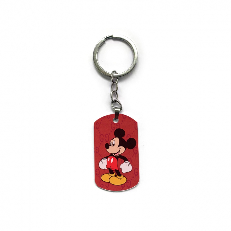 Mickey Anime double-sided full-color printed military brand ring keychain price for 5 pcs