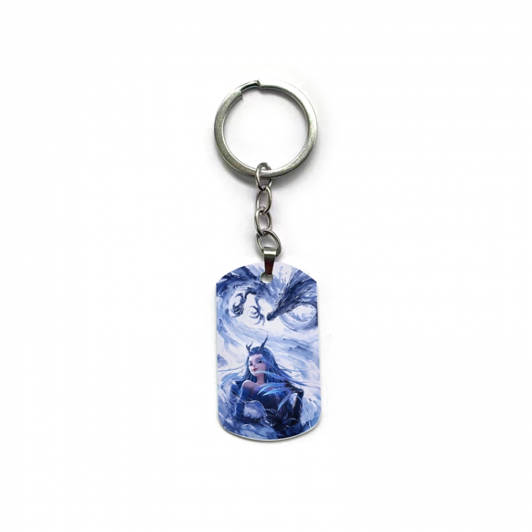 Nezha Anime double-sided full-color printed military brand ring keychain price for 5 pcs