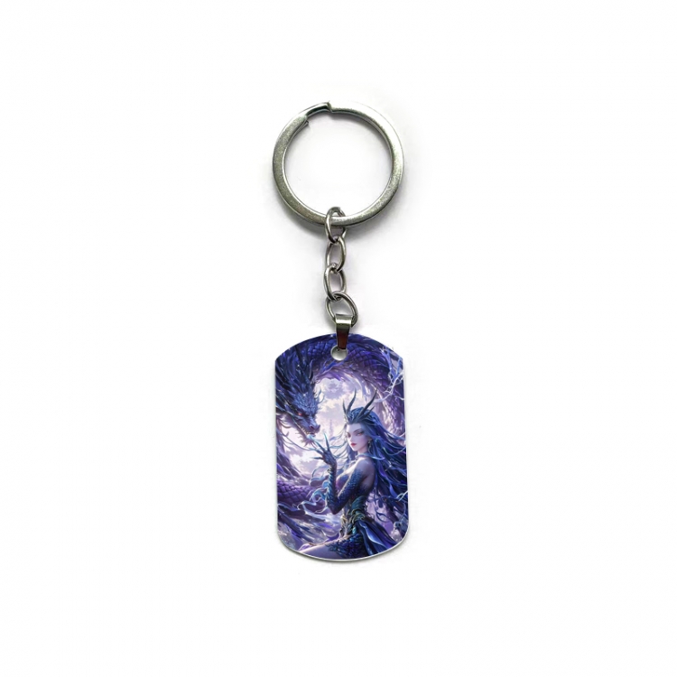 Nezha Anime double-sided full-color printed military brand ring keychain price for 5 pcs