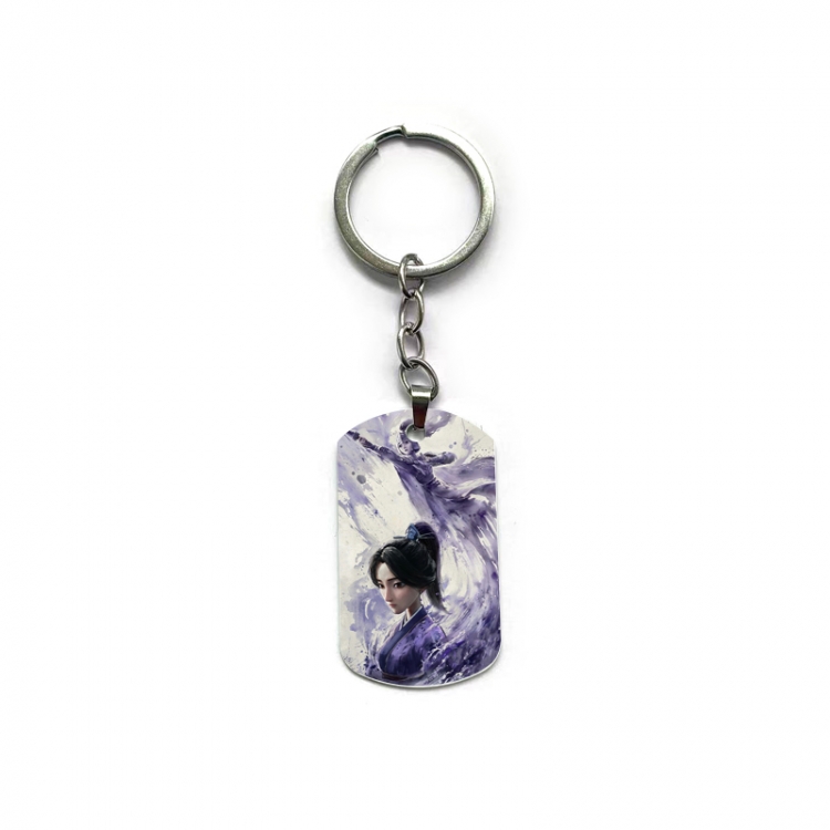 Nezha Anime double-sided full-color printed military brand ring keychain price for 5 pcs