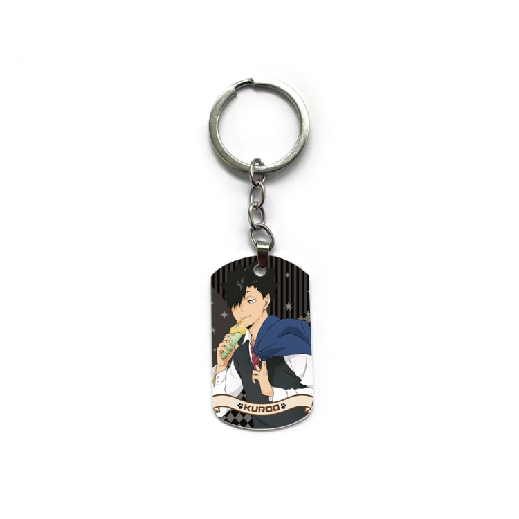 Haikyuu!! Anime double-sided full-color printed military brand ring keychain price for 5 pcs