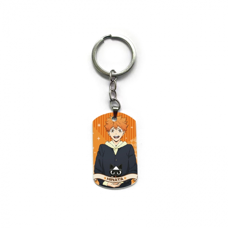 Haikyuu!! Anime double-sided full-color printed military brand ring keychain price for 5 pcs