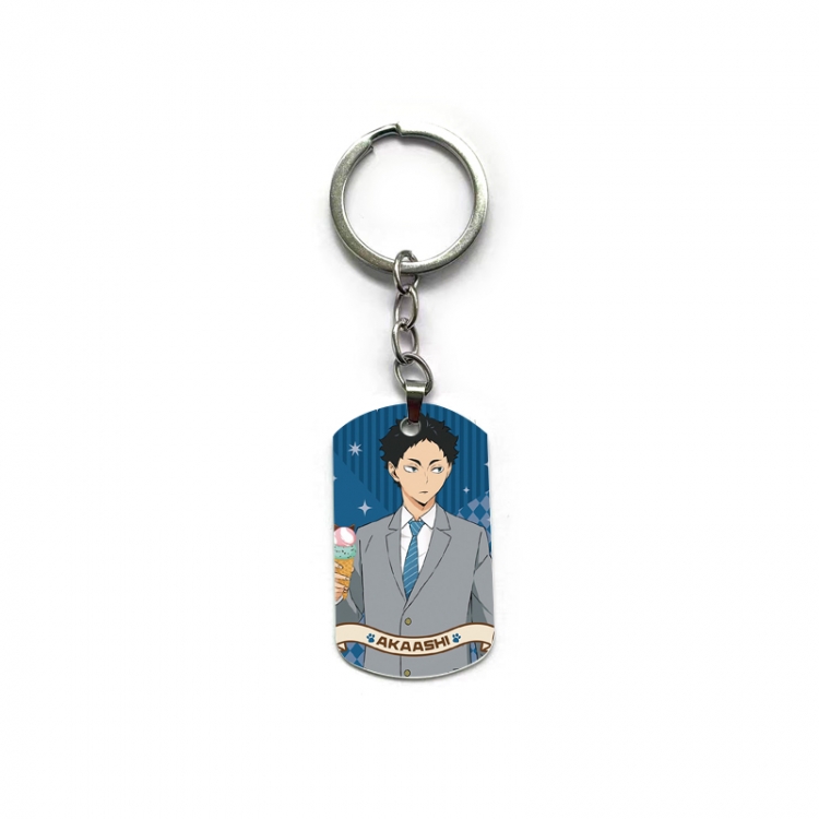 Haikyuu!! Anime double-sided full-color printed military brand ring keychain price for 5 pcs