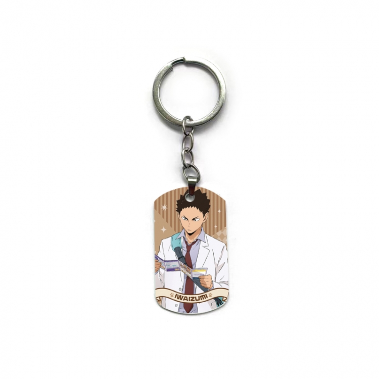 Haikyuu!! Anime double-sided full-color printed military brand ring keychain price for 5 pcs