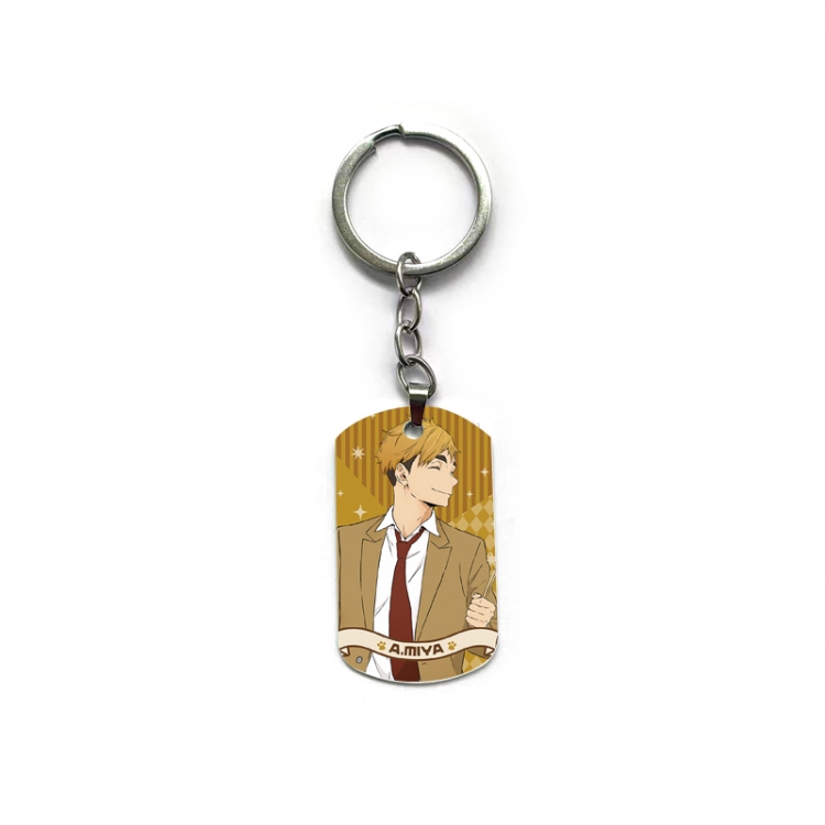 Haikyuu!! Anime double-sided full-color printed military brand ring keychain price for 5 pcs