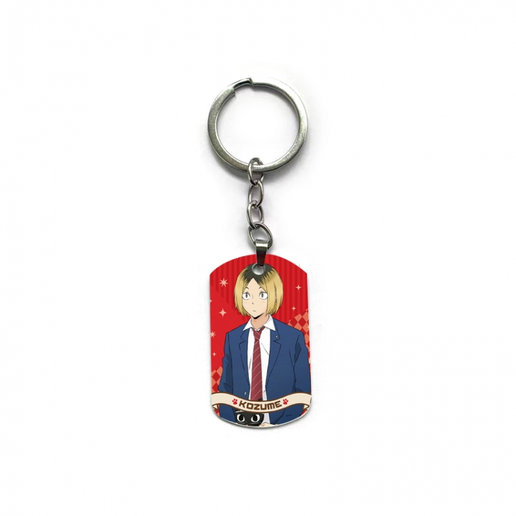 Haikyuu!! Anime double-sided full-color printed military brand ring keychain price for 5 pcs