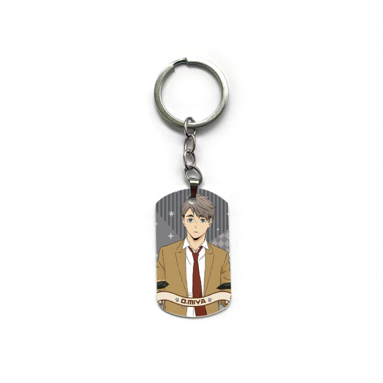 Haikyuu!! Anime double-sided full-color printed military brand ring keychain price for 5 pcs