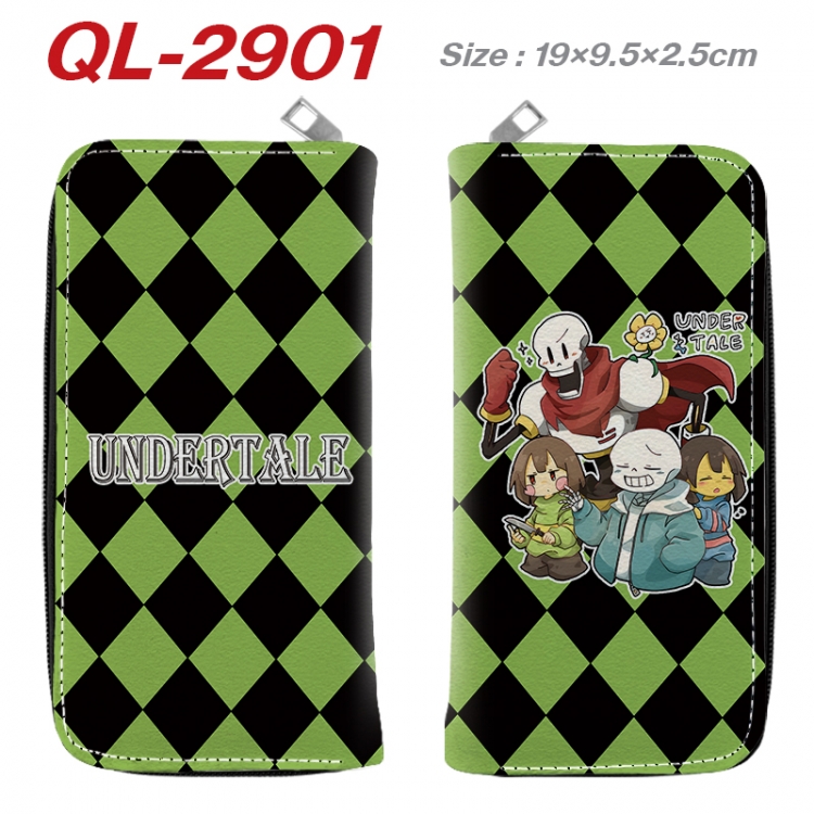 Undertale Anime peripheral PU leather full-color long zippered wallet 19.5x9.5x2.5cm QL-2901