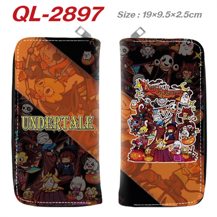 Undertale Anime peripheral PU leather full-color long zippered wallet 19.5x9.5x2.5cm QL-2897