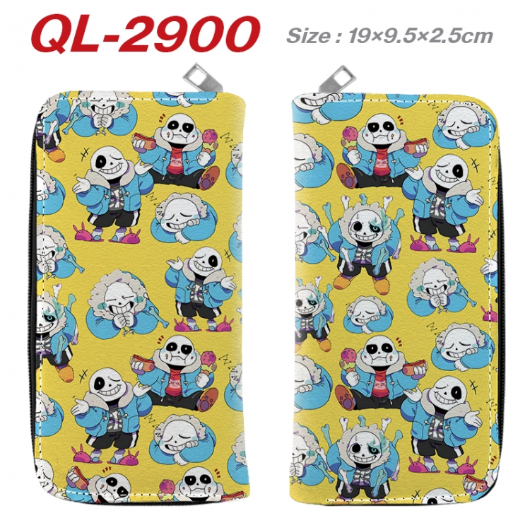 Undertale Anime peripheral PU leather full-color long zippered wallet 19.5x9.5x2.5cm QL-2900