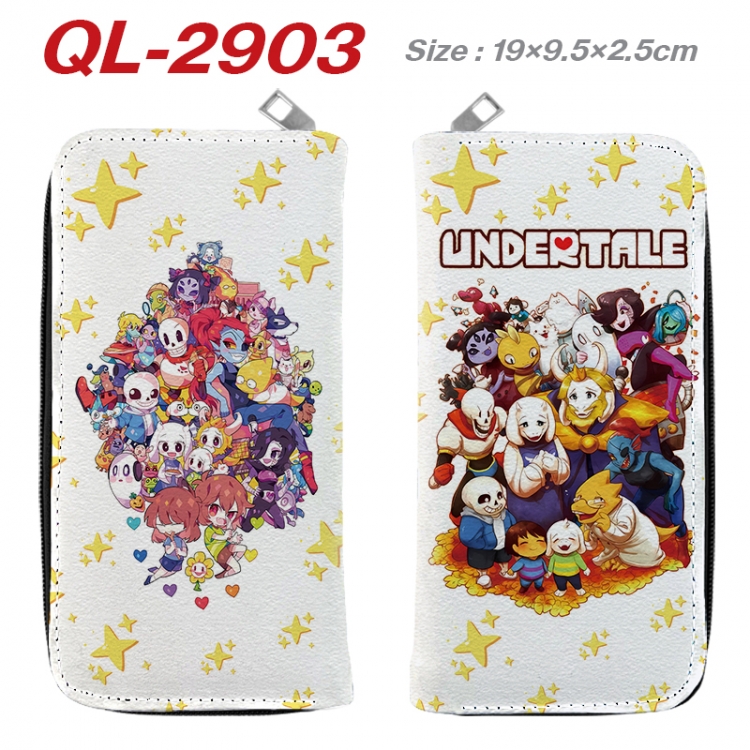 Undertale Anime peripheral PU leather full-color long zippered wallet 19.5x9.5x2.5cm QL-2903