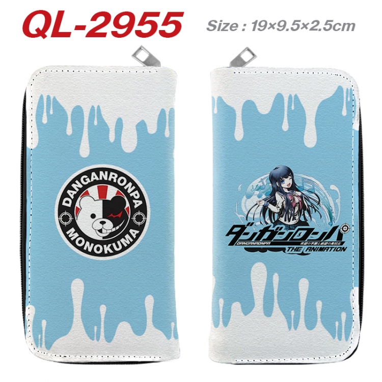 Dangan-Ronpa Anime peripheral PU leather full-color long zippered wallet 19.5x9.5x2.5cm QL-2955