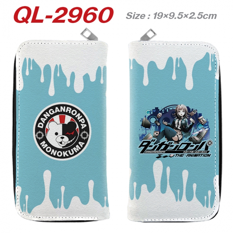 Dangan-Ronpa Anime peripheral PU leather full-color long zippered wallet 19.5x9.5x2.5cm QL-2960