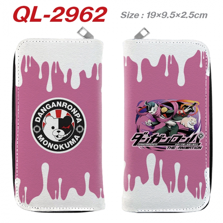 Dangan-Ronpa Anime peripheral PU leather full-color long zippered wallet 19.5x9.5x2.5cm QL-2962