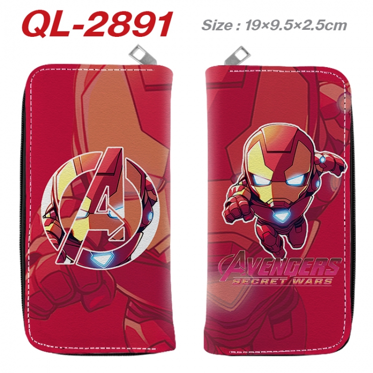 Marvel Anime peripheral PU leather full-color long zippered wallet 19.5x9.5x2.5cm QL-2891