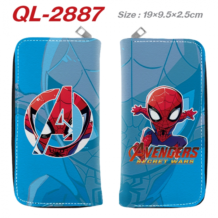 Marvel Anime peripheral PU leather full-color long zippered wallet 19.5x9.5x2.5cm QL-2887