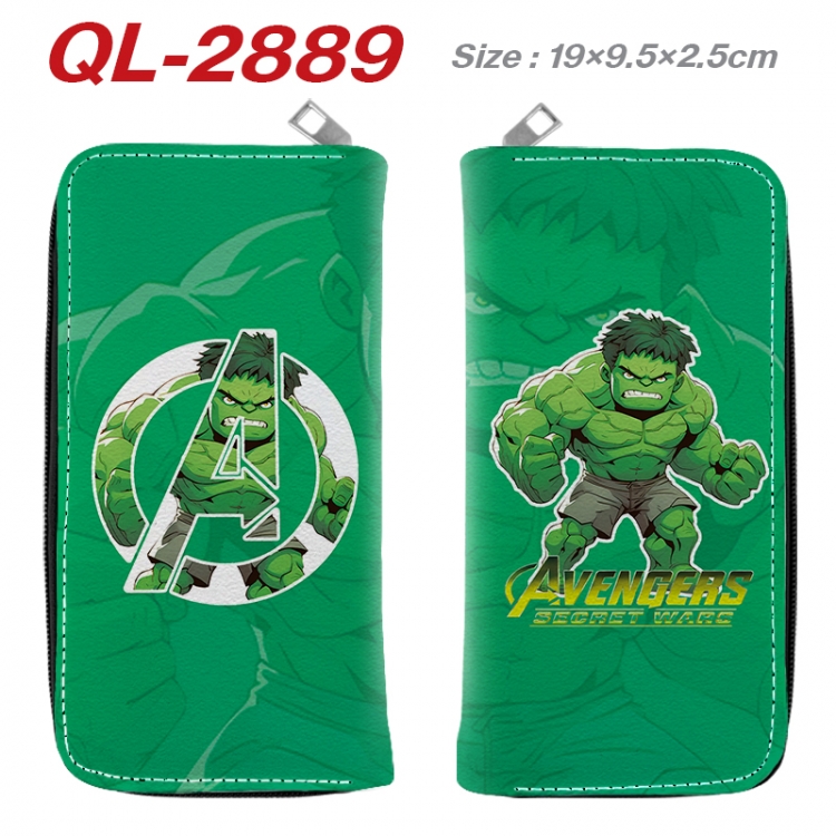 Marvel Anime peripheral PU leather full-color long zippered wallet 19.5x9.5x2.5cm QL-2889