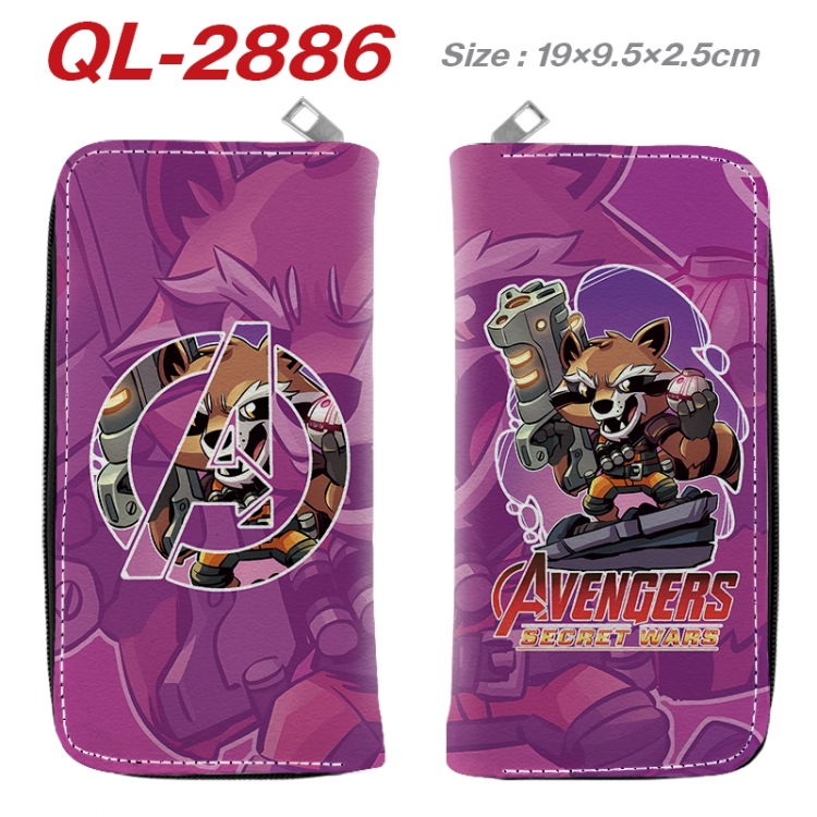 Marvel Anime peripheral PU leather full-color long zippered wallet 19.5x9.5x2.5cm QL-2886