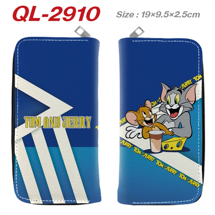 Tom and Jerry Anime peripheral PU leather full-color long zippered wallet 19.5x9.5x2.5cm QL-2910