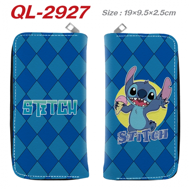 Lilo & Stitch Anime peripheral PU leather full-color long zippered wallet 19.5x9.5x2.5cm