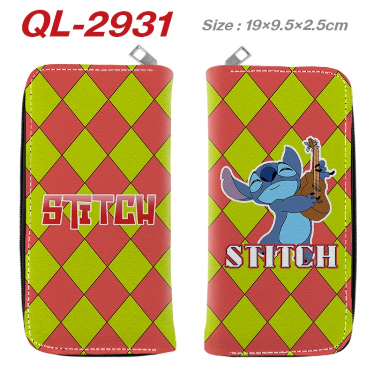 Lilo & Stitch Anime peripheral PU leather full-color long zippered wallet 19.5x9.5x2.5cm