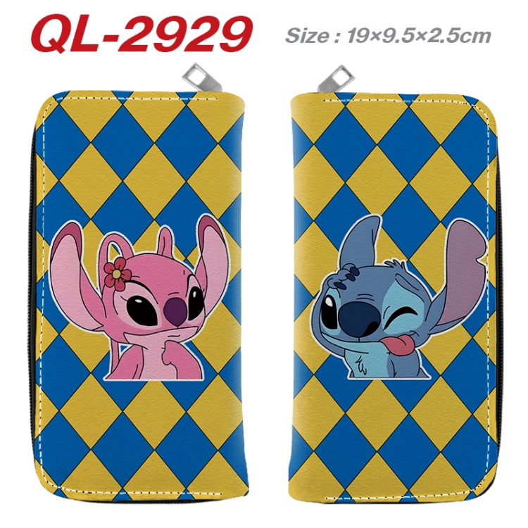 Lilo & Stitch Anime peripheral PU leather full-color long zippered wallet 19.5x9.5x2.5cm