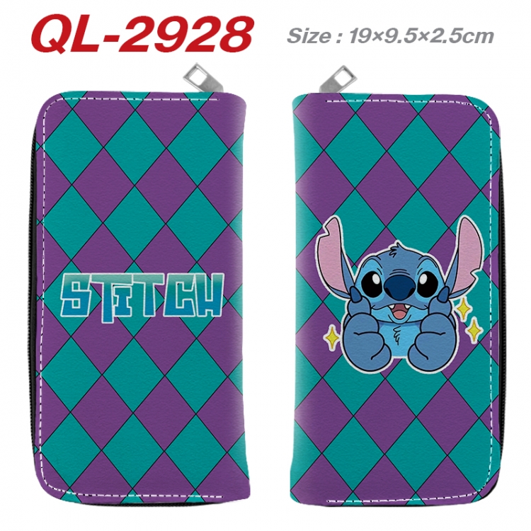 Lilo & Stitch Anime peripheral PU leather full-color long zippered wallet 19.5x9.5x2.5cm