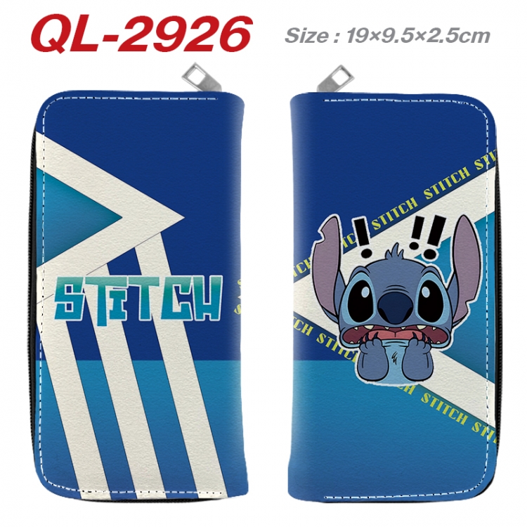 Lilo & Stitch Anime peripheral PU leather full-color long zippered wallet 19.5x9.5x2.5cm