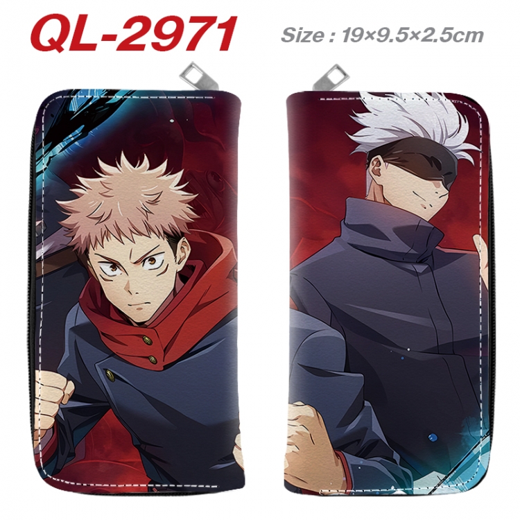 Jujutsu Kaisen Anime peripheral PU leather full-color long zippered wallet 19.5x9.5x2.5cm QL-2971