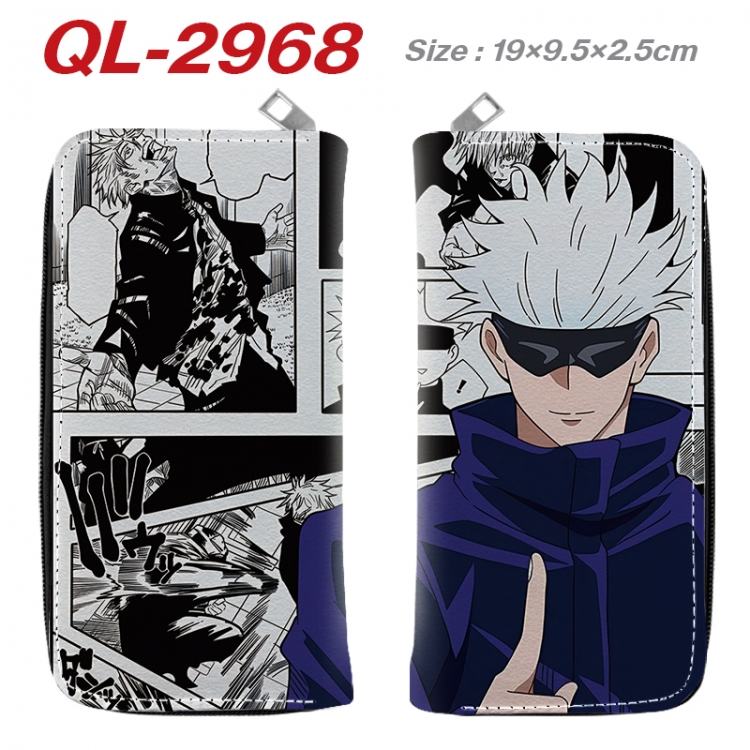 Jujutsu Kaisen Anime peripheral PU leather full-color long zippered wallet 19.5x9.5x2.5cm  QL-2968