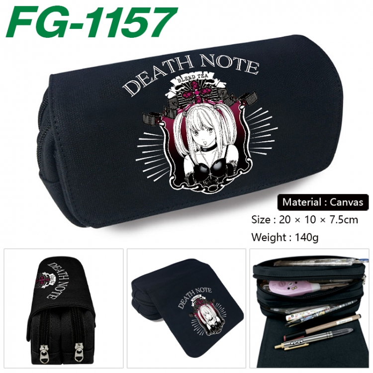 Death note Anime Multi-Function Double Zipper Canvas Cosmetic Bag Pen Case 20x10x7.5cm   FG-1157