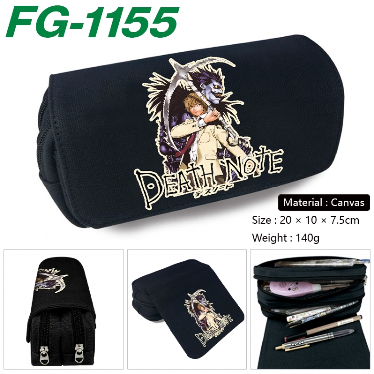 Death note Anime Multi-Function Double Zipper Canvas Cosmetic Bag Pen Case 20x10x7.5cm  FG-1155