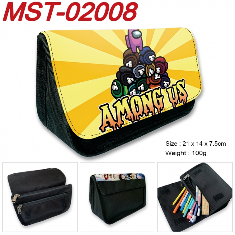 Among us Anime Velcro canvas zipper pencil case Pencil Bag 21x14x7.5cm MST-02008