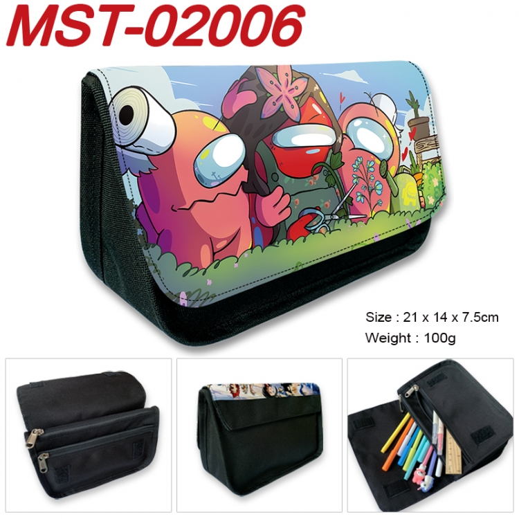 Among us Anime Velcro canvas zipper pencil case Pencil Bag 21x14x7.5cm MST-02006