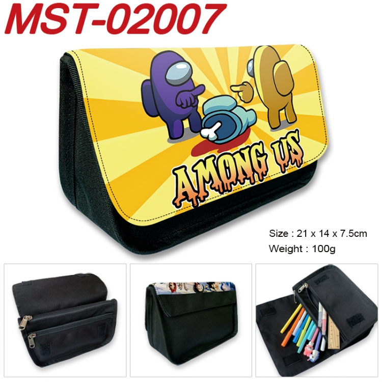 Among us Anime Velcro canvas zipper pencil case Pencil Bag 21x14x7.5cm MST-02007