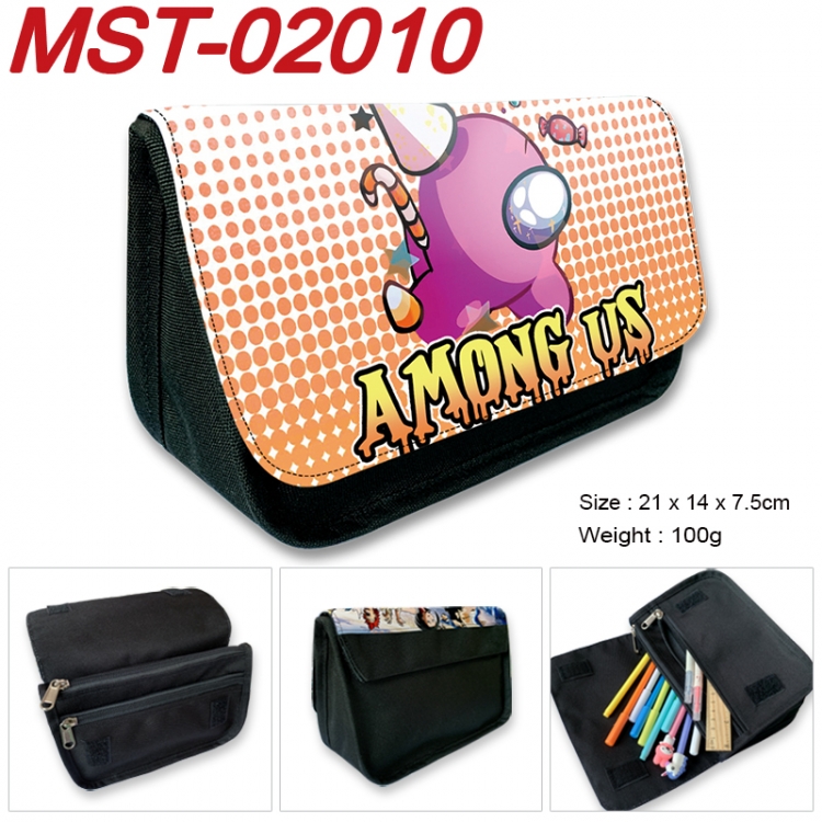 Among us Anime Velcro canvas zipper pencil case Pencil Bag 21x14x7.5cm MST-02010