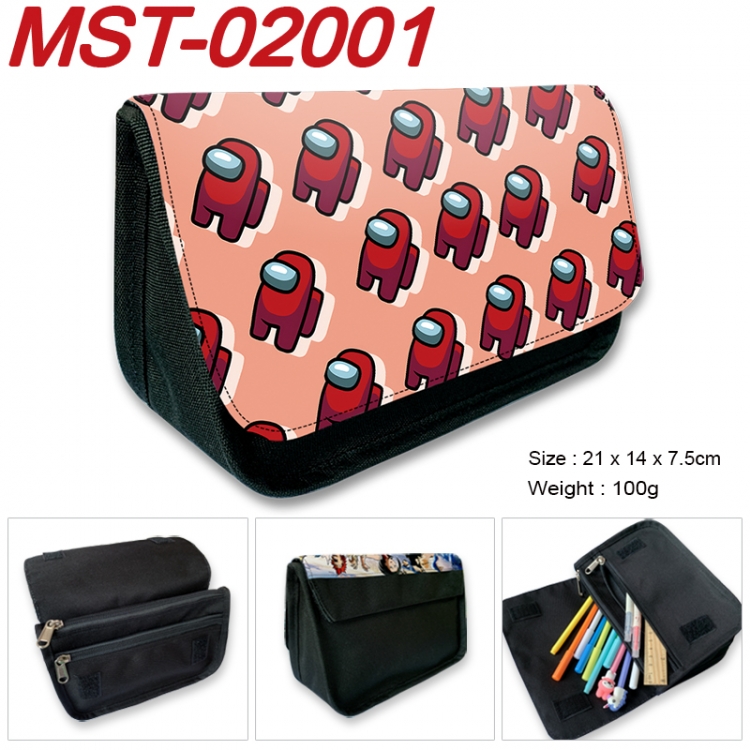 Among us Anime Velcro canvas zipper pencil case Pencil Bag 21x14x7.5cm MST-02001