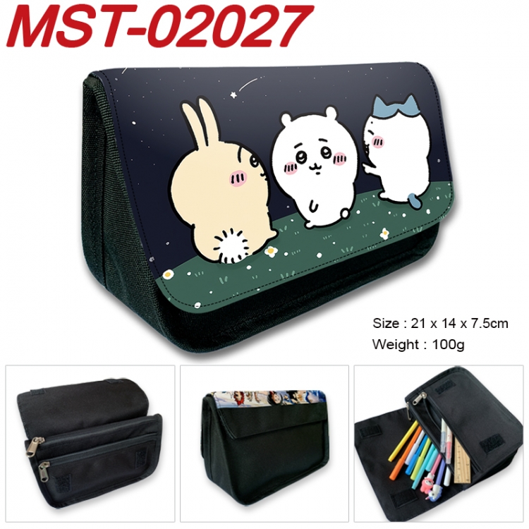 Chiikawa Anime Velcro canvas zipper pencil case Pencil Bag 21x14x7.5cm MST-02027