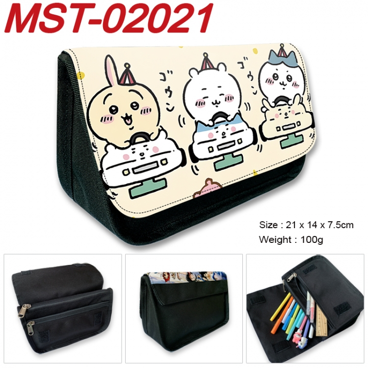 Chiikawa Anime Velcro canvas zipper pencil case Pencil Bag 21x14x7.5cm  MST-02021