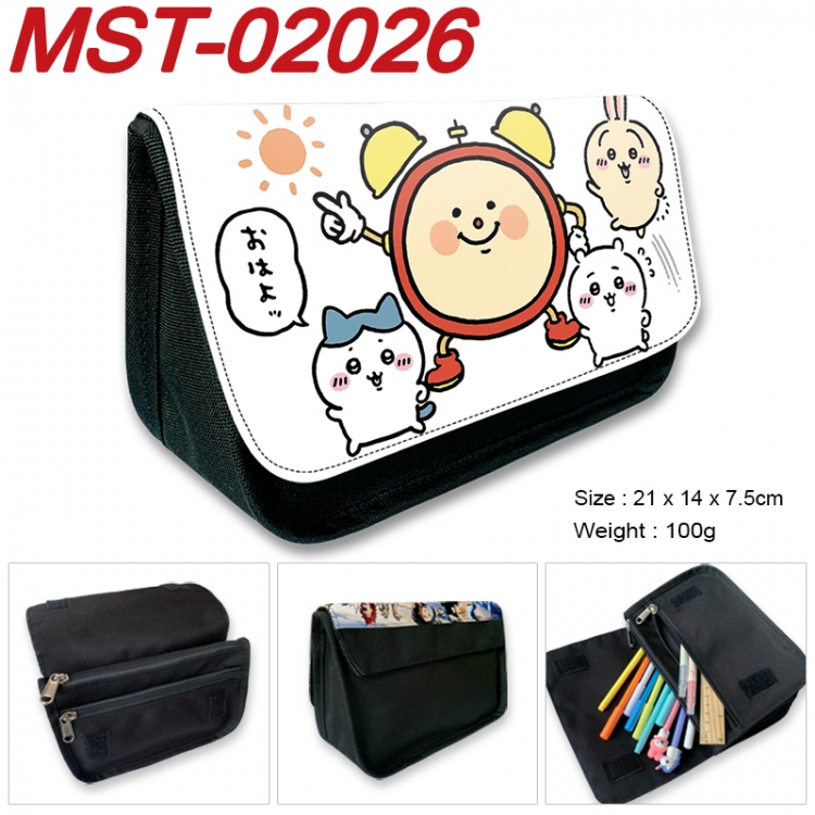 Chiikawa Anime Velcro canvas zipper pencil case Pencil Bag 21x14x7.5cm MST-02026