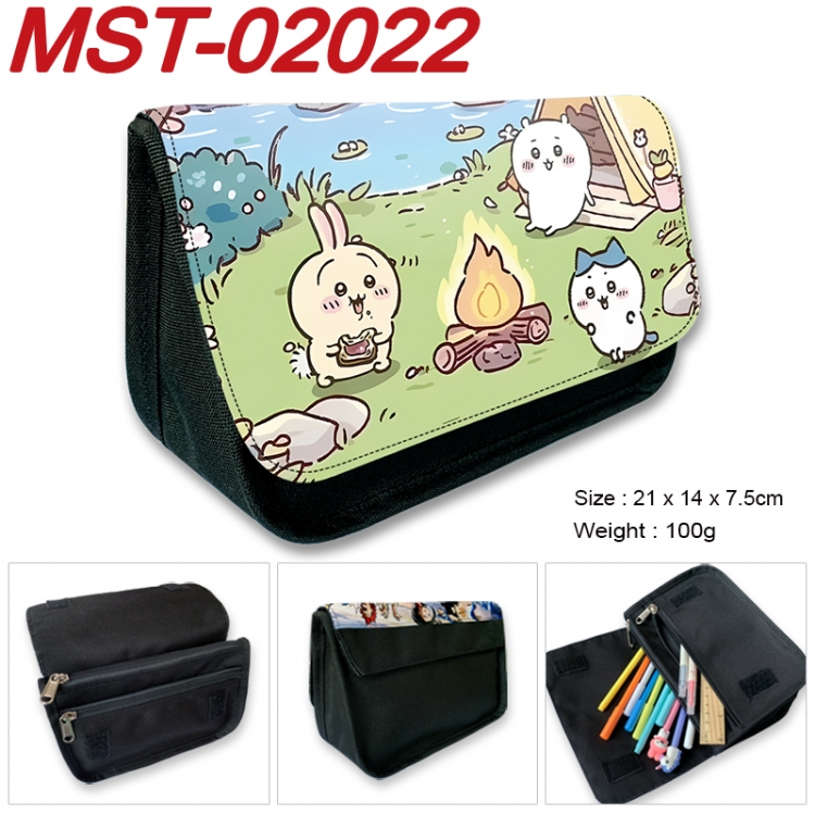 Chiikawa Anime Velcro canvas zipper pencil case Pencil Bag 21x14x7.5cm MST-02022