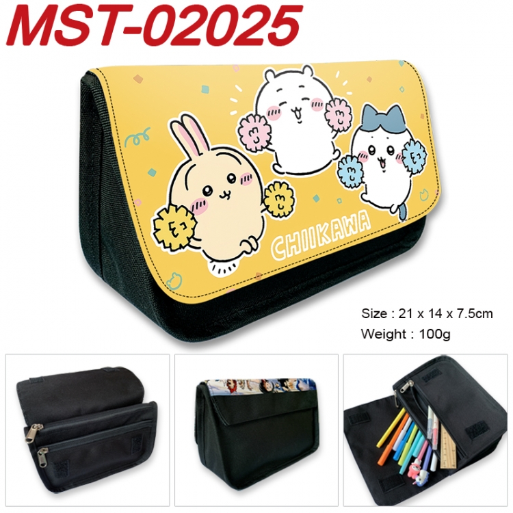 Chiikawa Anime Velcro canvas zipper pencil case Pencil Bag 21x14x7.5cm MST-02025