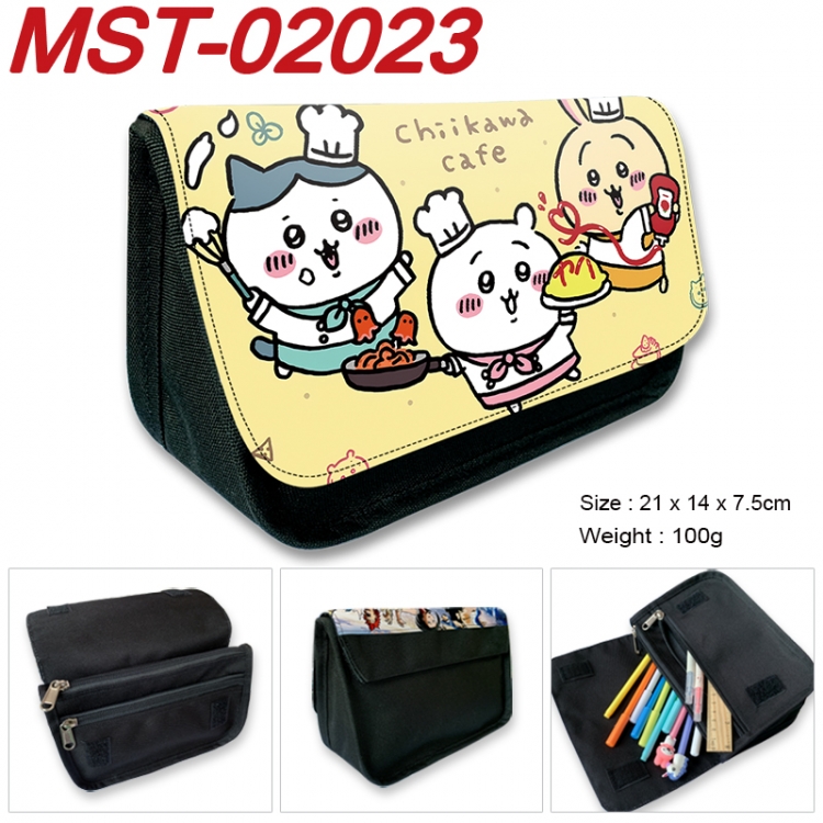 Chiikawa Anime Velcro canvas zipper pencil case Pencil Bag 21x14x7.5cm MST-02023